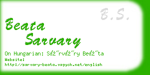 beata sarvary business card